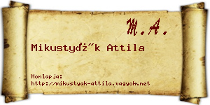 Mikustyák Attila névjegykártya